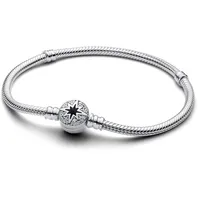 Pandora Moments Schlangen-Gliederarmband mit Polarstern-Verschluss aus Sterling Silber mit