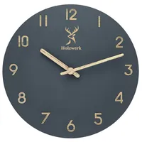 Holzwerk Germany Holzwerk Wanduhr grau, beige Holz, Holz Optik,