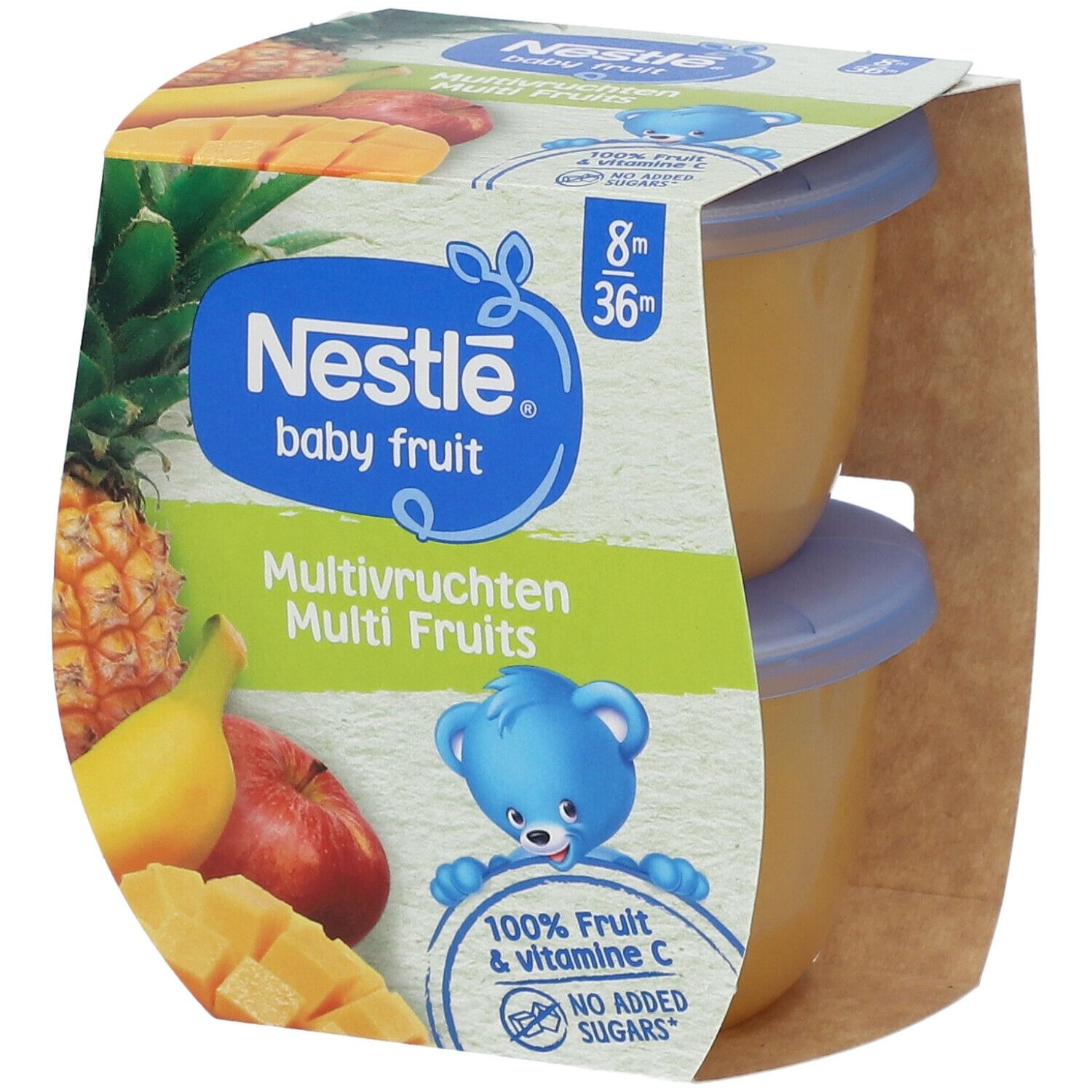 NESTLE Baby Fruit® Compotes Multi-Fruits 2x130 g Aliment
