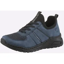 Sneaker RIEKER, Damen, Gr. 40, blau (jeansblau), Lederimitat, sportlich, Schuhe