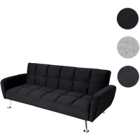 Mendler Sofa HWC-K19, Couch Schlafsofa Gästebett Bettsofa Klappsofa, Nosagfederung Schlaffunktion 203cm ~ Samt schwarz