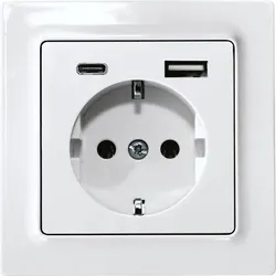 ELTAKO Schutzkontakt-Steckdose DSS55E+USBA+C-wg