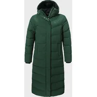 Schöffel Down Coat Style Vindave WMS, wasserabweisender Wintermantel aus recyceltem Material, wärmende Daunenjacke mit legerer Passform, dark jade, 36
