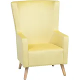 Beliani Ohrensessel ONEIDA Samtstoff 75 x 95 x 80 cm Gelb