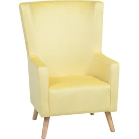 Beliani Ohrensessel ONEIDA Samtstoff 75 x 95 x 80 cm Gelb