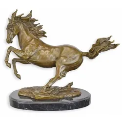 Casa Padrino Luxus Bronze Deko Skulptur Pferd Bronze / Schwarz 38,5 cm