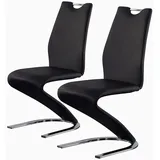 JIEXI Original Mermaid Esszimmerstuhl Home skandinavische Erwachsene Schreibtischstühle Freizeit Kreative Leder Kunst Bar Theken Stuhl Sitz (2 Schwarze Stühle)