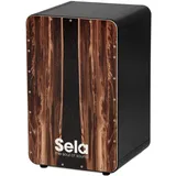 Sela SE 089 CaSela Black Dark Nut Snare Cajon - Hard Splash Spielfläche, spielfertig aufgebaut
