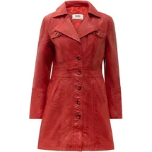 Ricano Lucy, Damen, Ledermantel (Slim Fit) – echtes Lamm Leder – Einreiher rot, L, - L