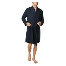 SCHIESSER Herren Bademantel blau unifarben, blau, NOS
