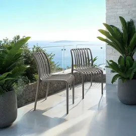 Tectake Gartenstuhl Alcudia 47 x 58 x 80,5 cm grau 2 St.