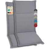 GO-DE Textil Bequeme und attraktive Polsterauflagen für Hochlehner-Gartenstühle (2er-Set, Uni Grau, Hochlehner)