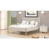 Home Affaire »Belfort Bett, mit gepolstertem Kopfteil, bezogen mit weichem Cordstoff«, 160 oder 180x200cm, FSC®-zertifiziert, Trendfarbe cashmere grau