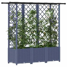 vidaXL Hochbeet mit Rankgitter und Dach 162,5 x 40 x 138 cm Grau