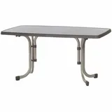 Sieger Boulevard-Klapptisch mit mecalit-Pro-Platte 150 x 90 x 72 cm champagner/schieferdekor mocca