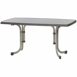 Sieger Boulevard-Klapptisch mit mecalit-Pro-Platte 150 x 90 x 72 cm champagner/schieferdekor mocca