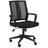 Bürostuhl Roman mit Armlehne, modernes Netzgewebe, höhenverstellbar, schwarz, gepolstert