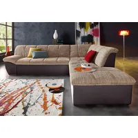 DOMO collection Ecksofa Kunstleder 2-Sitzer Braun