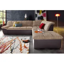 DOMO collection Ecksofa Kunstleder 2-Sitzer Braun