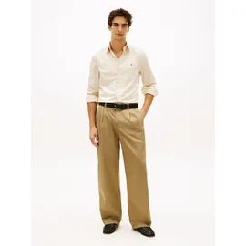 Tommy Hilfiger Businesshemd TOMMY HILFIGER "FLEX POPLIN SOLID", Herren, Gr. L, N-Gr, muslin, Popeline, Obermaterial: 100% Baumwolle, regular fit hüftlang, Ärmel mit Ärmelschlitz 1-Knopf-Manschette, Hemden, unifarben, klassisch, regular fit, Baumwolle, Button-down-Kragen