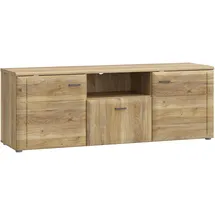 Forte Lowboard FORTE "Akinori TV-Board, TV-Schrank", braun (mauvella eiche), B:149,8cm H:53,7cm T:41,8cm, Spanplatte, Sideboards, Lowboard, TV Board, MDF Front, Holzoptik; Metallgriffe, Vollauzug, Soft Close
