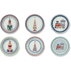 Excelsa Apéro/Dessert 6-er Set Xmas Sweet Pastels Porzellan 15x2x15 cm Bunt