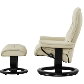 Stressless Relaxsessel Leder 75 x 100 x 73 cm creme mit Hocker