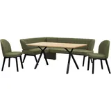 Home Affaire Eckbankgruppe HOME AFFAIRE "Aretha Essecke, Sitzgruppe, Eckbank, Küchenbank", grün (mayfly, schwarz), B:215cm H:87cm T:150cm, FSC-zertifizierter Holzwerkstoff, FSC-zertifiziertes Massivholz, Metall, Polyester, Sitzmöbel-Sets, Eckbankgruppe, Esszimmer