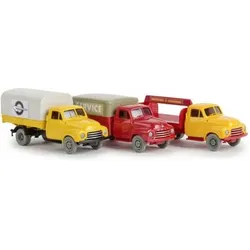 BREKINA 13902 H0 / 1:87 3er Set Opel Blitz "die Halbstarken"