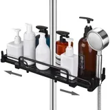 Jalleria Teleskop-duschablage, Kein Bohren Erforderlich, 32-48 Cm, Hängendes Badezimmerregal, Ablage Für 18-25 Mm Duschstangen (schwarz)