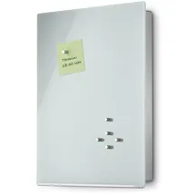 BLOMUS Schlüsselkasten / Glasmagnettafel in zeitlosem Weiß, hochwertige Verarbeitung, 14 Schlüsselhaken, magnetischer Verschluss, moderne Schlüsselbox (B / H / T: 30 x 40 x 5 cm, Weiß, 65366)