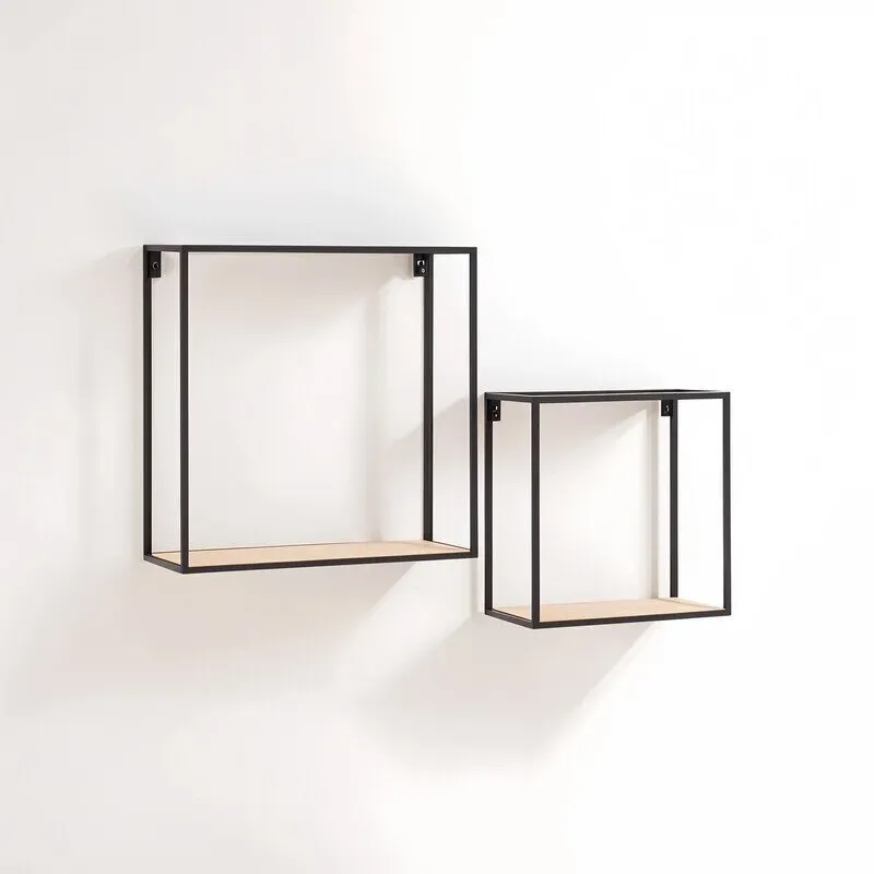Interiors by Premier 2 stilvolle, funktionale Wandregale für Schlafzimmer, langlebiges vertikales Wandregal für Wohnzimmer
