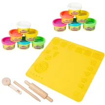 roba Play-Doh nachhaltiges Spielset 3D-Kreativmatte 12 Knetdosen FSC-Holzwerkzeuge