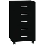 furnicato Kommode Schubladenschrank mit Rollen Schwarz Holzwerkstoff (1 St) schwarz