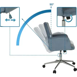 HJH Office SOLAO CORD Stoff Blau
