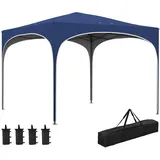 Outsunny Pavillon mit Tragetasche und Wasserablauflöchern blau 295L x 295B x 255H cm