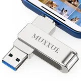 3-in-1 USB Stick i Phone 256GB, MUXXUE i Phone Speicherstick i Phone USB Stick, Metall USB Stick für i Phone,i Pad,OTG Android Handy,PC mit iOS,USB 3.0,Type C,Fotos/Videos mit einem klick kopiert