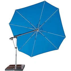 Doppler Sonnenschirm / Ampelschirm "Protect 400 Pendel", inkl. 4 Granitplatten, Standkreuz und Schutzhülle,aquamarin,Ø 400 cm
