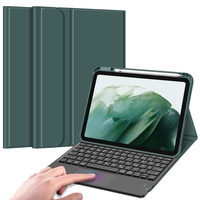 Fintie Tastatur Hülle für iPad 10. Generation 2022, iPad 10 Generation Hülle mit magnetisch Abnehmbarer Deutscher Tastatur und Touchpad Keyboard mit QWERTZ Layout, Dunkelgrün