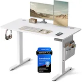 Songmics Höhenverstellbarer Schreibtisch 120 x 60 cm Wolkenweiß