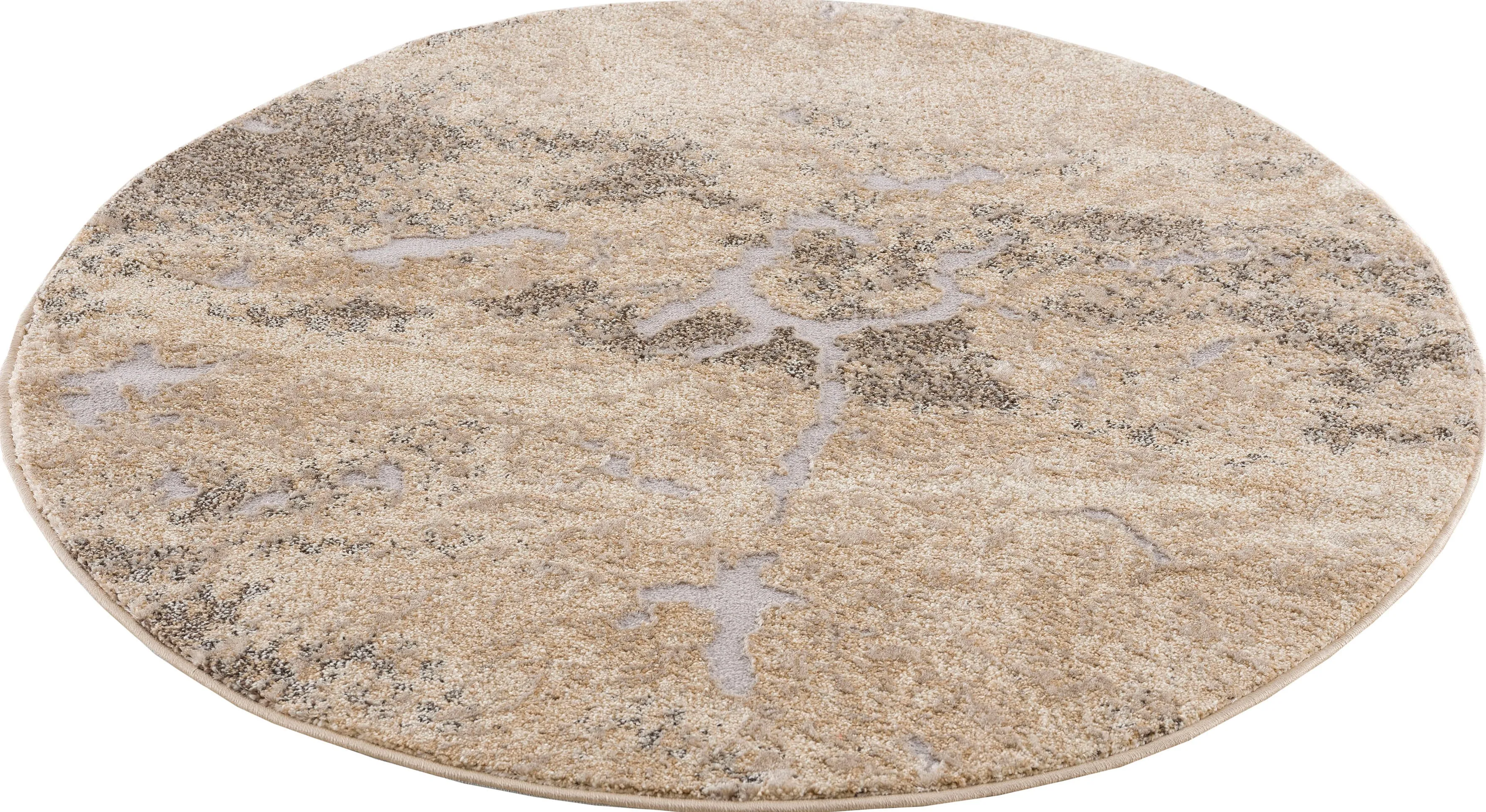 my home Teppich »Marmor«, rund, Marmor-Optik my home natur L: 140 cm   Ø 140 cm