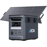 ABOK Ark2000 Tragbare Powerstation mit 200 W Solarpanel, 1536 Wh LiFePO4, erweiterbar bis 4,6 kWh, 1,3 Std. Schnellladung, 2000 W AC Solargenerator mit USV & App für Camping, Notfälle & Wohnmobil