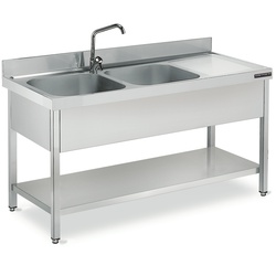 Distform Industriespüle -Disform, INOX, 1800x600mm, Abtropffläche links, Abtropffläche links,...