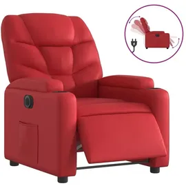 vidaXL Relaxsessel Elektrisch Kunstleder 89 x 100 x 0 cm Rot mit Rollen