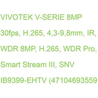 Vivotek V-SERIE 8MP 30fps H.265 4.3-9.8mm IR WDR