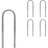 Baumarktplus Fahrradständer 5 x Anlehnbügel 115 x 41 cm Edelstahl Ø 49 mm Grau Typ U