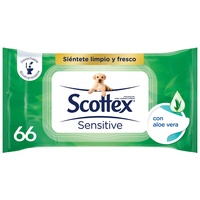 SCOTTEX Sensitive Aloe Vera FeuchtesToilettenpapier – 70 Anwendungen