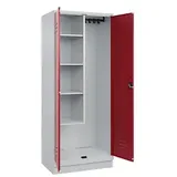 Californian Products CP Putzmittelschrank Classic PLUS 080120-02 S10001 lichtgrau, rubinrot 80,0 x 50,0 x 195,0 cm, aufgebaut