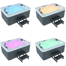 Tronitechnik TroniTechnik® Outdoor Whirlpool LEVANZO inkl. Heizung, Hydromassage, Bluetooth und Farblicht, 190x135cm 450 Liter