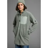 POLARINO Fleecejacke Grau/Grün 48/50